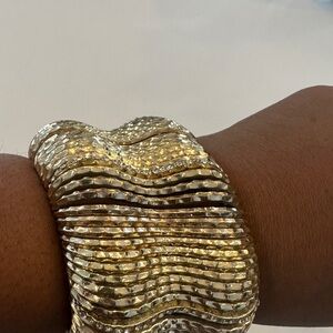 Elegant Gold-Toned Wave Bracelet